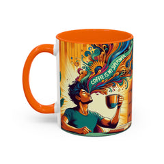 "Coffee is My Superpower"- Colorful Artistic Accent Coffee Mug