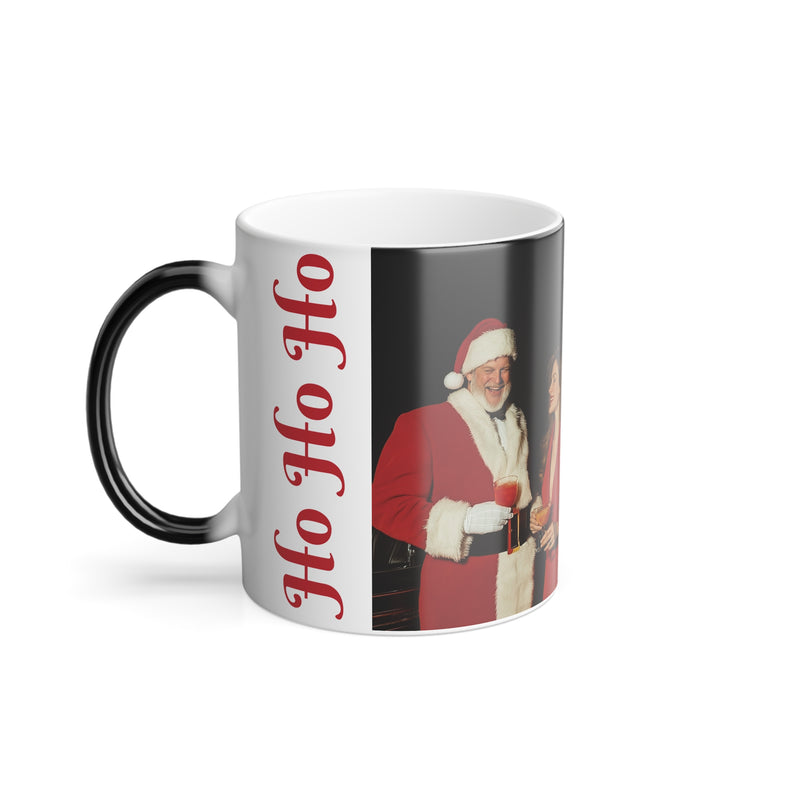 Mug - Ho Ho Ho Santa picking up a Hottie - Christmas Color Mug, 11oz