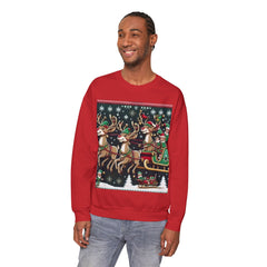 Seasonal Seller Sweatshirt: Christmas Sweater Elf's and Reindeer delivering to Santa's naughty list