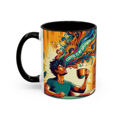 "Coffee is My Superpower"- Colorful Artistic Accent Coffee Mug