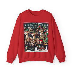 Seasonal Seller Sweatshirt: Christmas Sweater Elf's and Reindeer delivering to Santa's naughty list