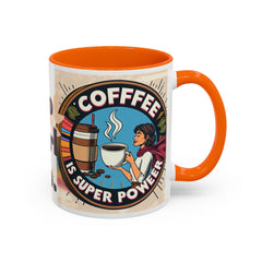 Coffee Is Her Super Power Mug - Motivational 11oz & 15oz Accent Mug for Coffee Lovers