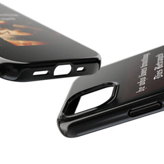 Artistic Tough Phone Case – 'He Who Lives Trusting Dies Betrayed' Design