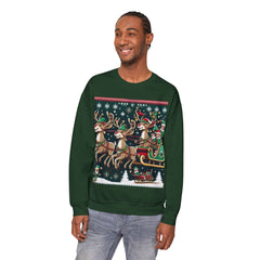 Seasonal Seller Sweatshirt: Christmas Sweater Elf's and Reindeer delivering to Santa's naughty list