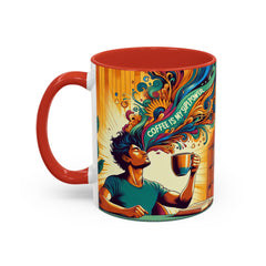 "Coffee is My Superpower"- Colorful Artistic Accent Coffee Mug